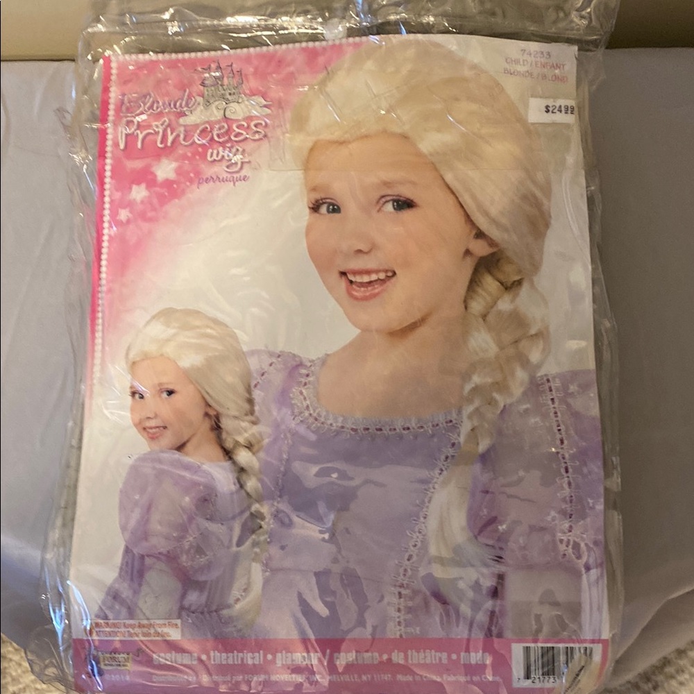 Blonde Princess Wig for Kids - White